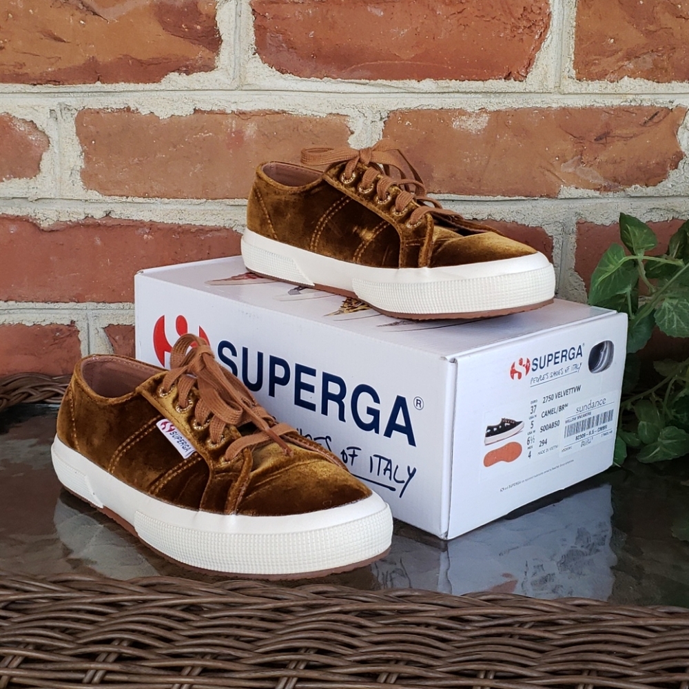Superga Camel/Brown Velvet Willow Sneakers Sz 6.5